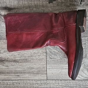 Frye Lether Tall Burgundy Boots
